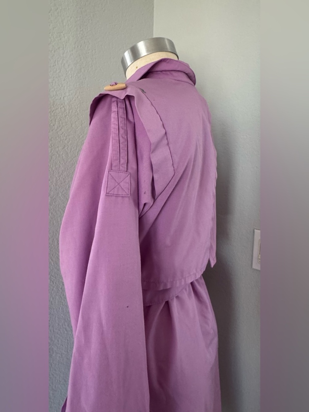 Vintage Painting Smock Petrona USA Made Button Dress Tie Belt 2 Pockets - Picture 5 of 14